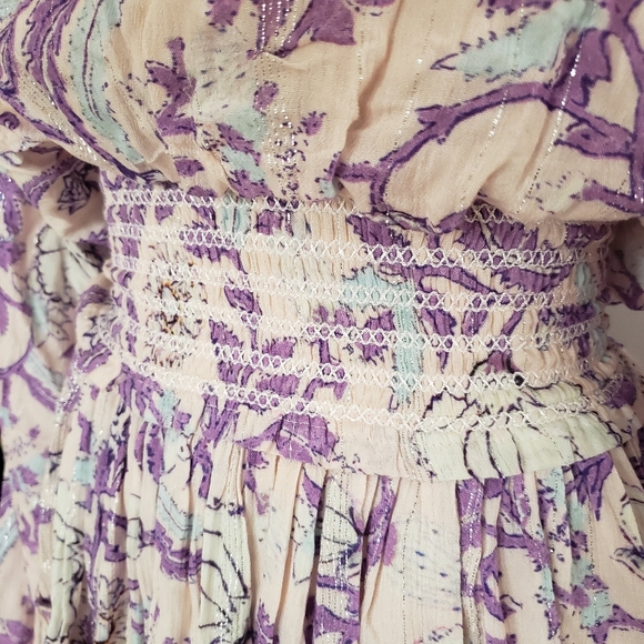 Hemant & Nandita Asia long sleeve mini dress pink lilac extra small XS - Picture 10 of 16